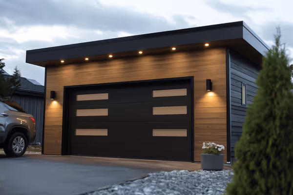 To give you an idea of how a fully-installed garage door looks, visualize a sleek garage door set in a modern, suburban home. The door, featuring high-quality tracks and a polished finish, stands as a testament to precise installation work.